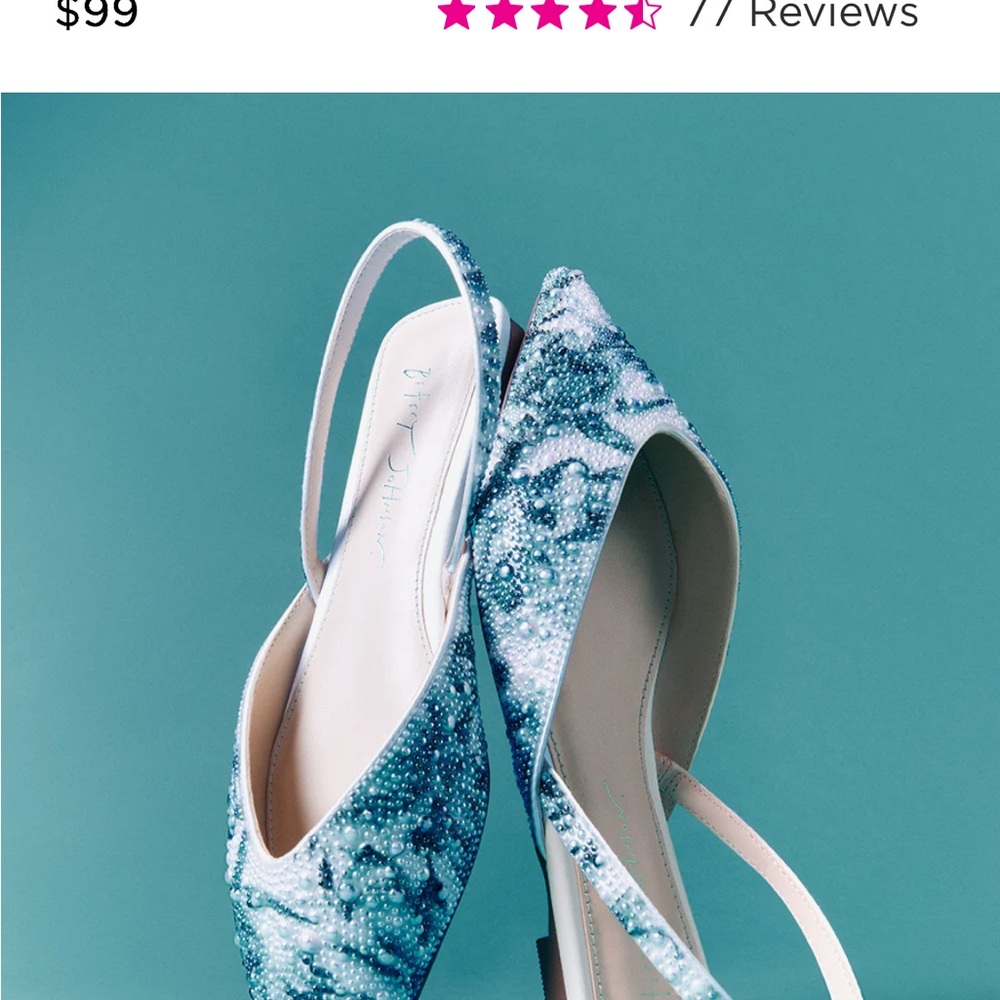 Betsey Johnson Blue Floral Slingback Flats
